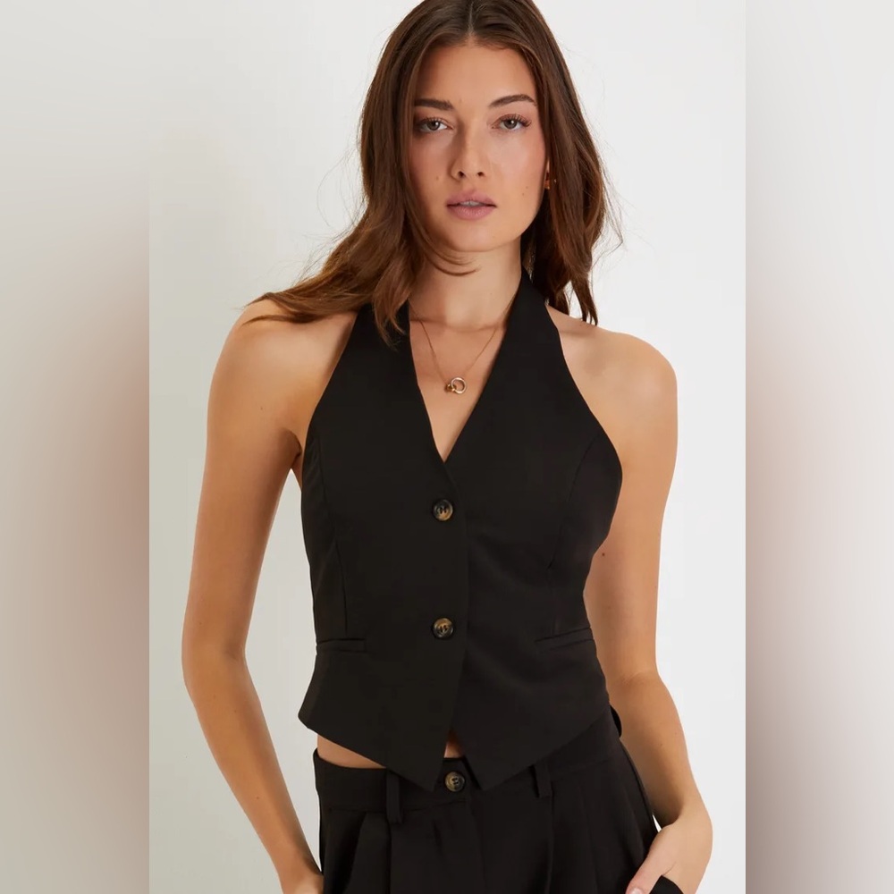 Lulus Black Halter Vest Top